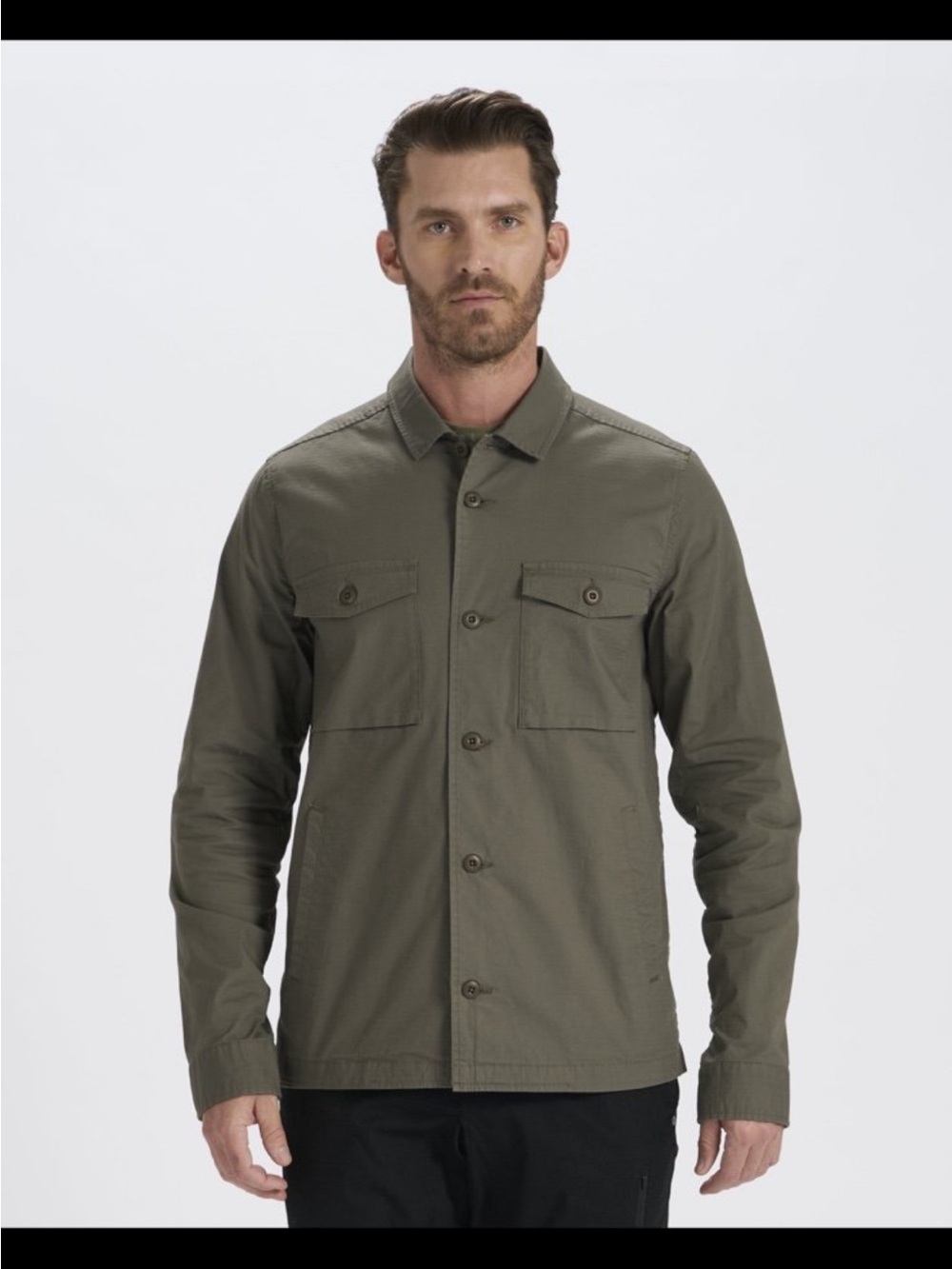 Vuori Men’s Ripstop Utility Jacket Olive Green Button Up Shacket Large